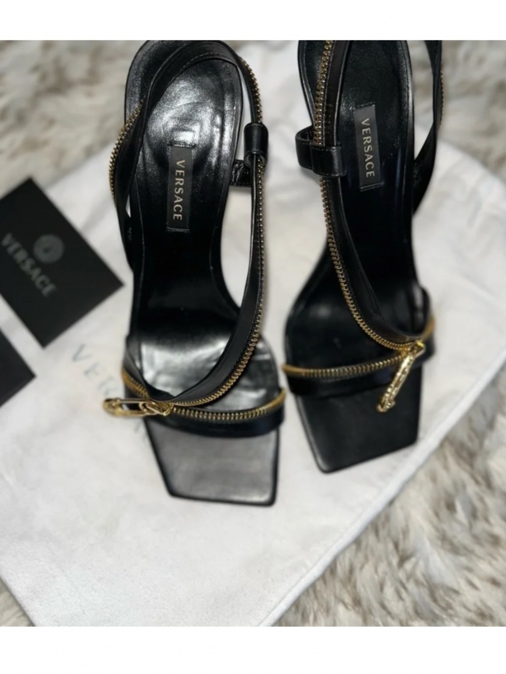 Authentic VERSACE Safety Pin Zipper Heels - Picture 7 of 7
